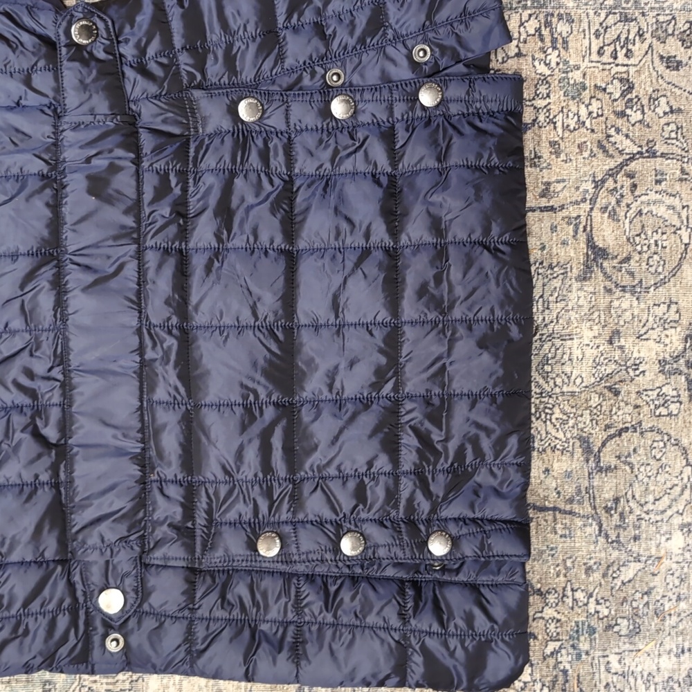 Quilted Navy Puffer Jacket w/ Pockets B Vertigo w/ Button Flaps on Tailcoat - Picture 5 of 5